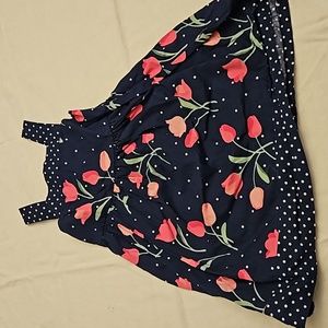 Gymboree Size 4 navy pink tulip dress